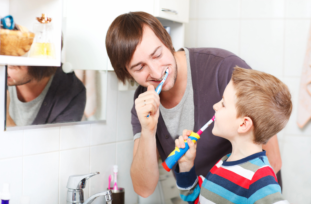 brushing teeth